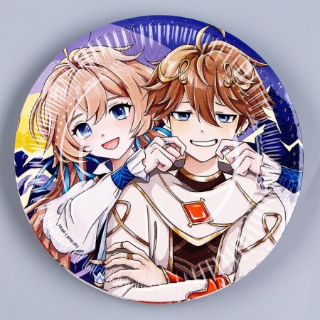 A set of paper dishes is a disposable anime ”: 6 plates, 1 garland, 6 glasses-4