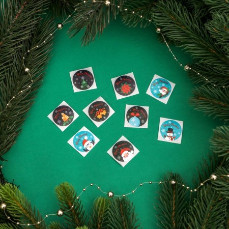 Stickers in the roll "New Year's Eve", 500 pcs, 2.5 x 2.5 cm-3