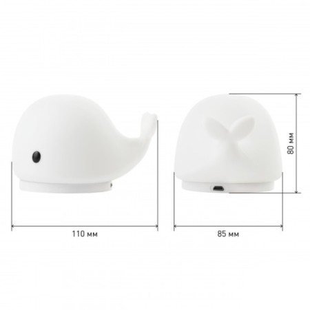 NLED-411-1W-W LED nightlight on batteries or from USB soft silicone white-5