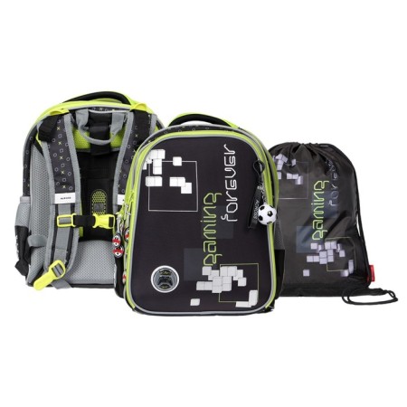 Frame backpack 36 x 29 x 17 cm, Across 192, filling: bag, gray/green ACR22-192-5