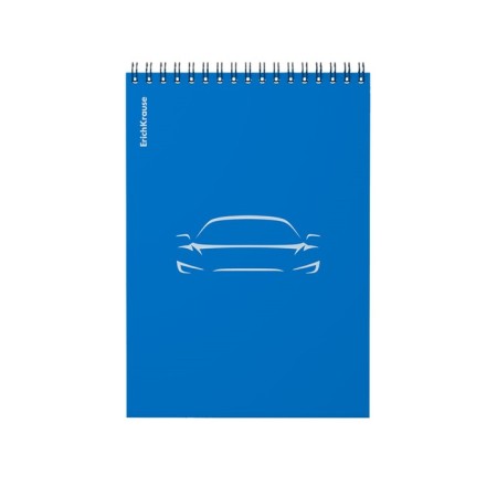 Notepad for spirals A5, 80 sheets, cage, Erichkrause "Mirage", plastic cover silk -screen cover, OFSET BELICE 100%, blue