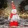 Soft toy "Snowman in a shiny suit" 36x17 cm, red-white