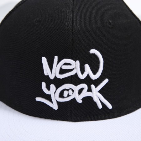 Men's cap with a direct visor of New York, black color, mesh, pr 56-6