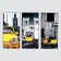 Sticker Plastic Interior triptych "yellow transport" set 3 sheets 29.5x61 cm