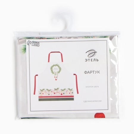 Apron Ethel "Christmas Wreath" 60x70 cm, 100% cotton, sarzha 190 g/m2-10