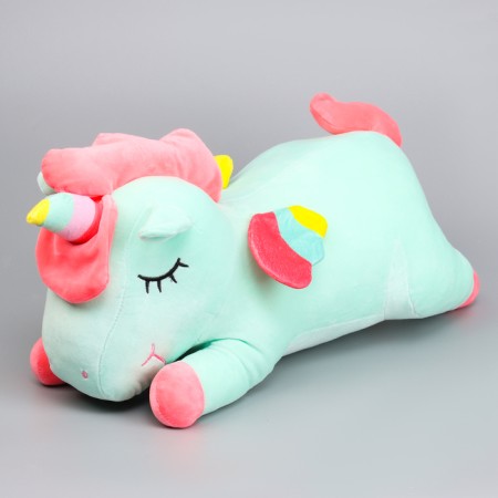 Soft toy "Unicorn" with a blanket, 50 cm, green color-1