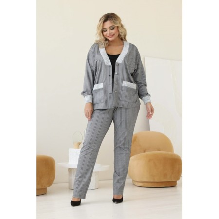 Cardigan female, size 52, gray color-14