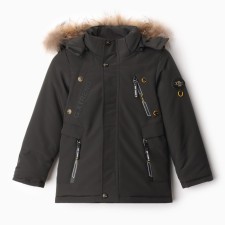 Winter jacket for boys, graphite color, height 110 cm
