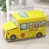 Stellyer box for storage with a lid of the School bus, 55 × 26 × 32 cm, 2 compartments, yellow color