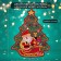 Decorative sticker "Grandfather Frost and Christmas tree" 23x21 cm