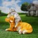 Garden figure "Puppy with a kitten" 32x20x25cm