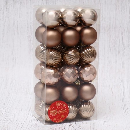 Set of balls plastic D-4 cm, 36 pcs "disco assorted" brown-1