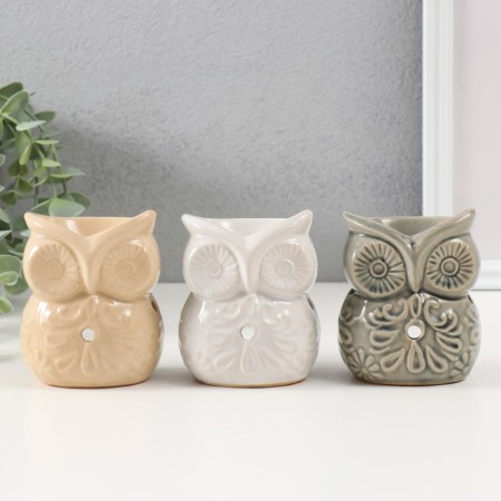 Aroma lamp ceramics "Patterned owl" mix 9.5x7.5x6 cm