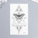 Tattoo on the body of phosphorus "Geometry. Butterfly and month" 10.5x6 cm