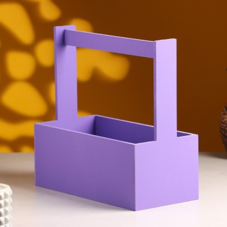 Wooden Kashpo "Hellas Large, Pack", with a pen, 25 × 12.5 × 10 (25) cm violet-1