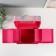 The casket to the leatherette with the mirror "floors. Pink dawn" 27x18x24 cm