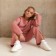 Kidsa (sweatshirt, trousers) minku Terracotta color, height 134
