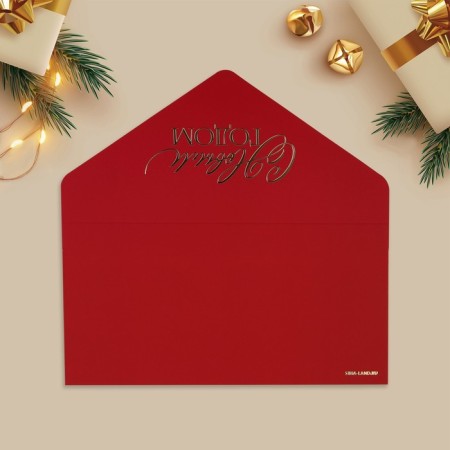 Gift envelope "New Year's chic", Christmas balls, software, embossing, embossing, 19 x 9.2 cm, new year-5