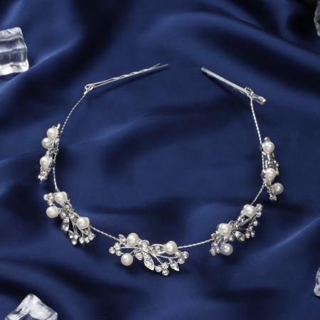 Hair accessory "Judy" butterflies, 26 cm, silver