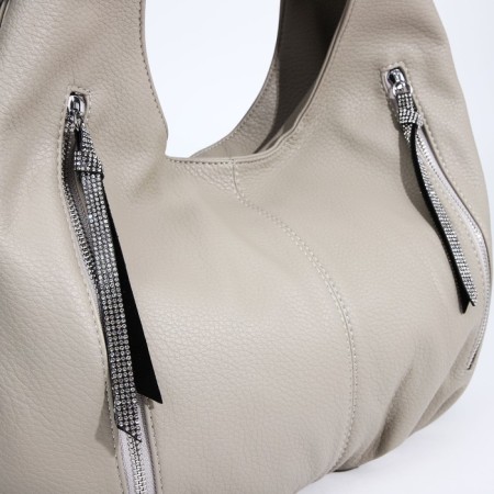 Lurch bag with a zipper, 3 outer pockets, color gray color-3