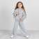Pants for girls, height 110 cm, light-gray color