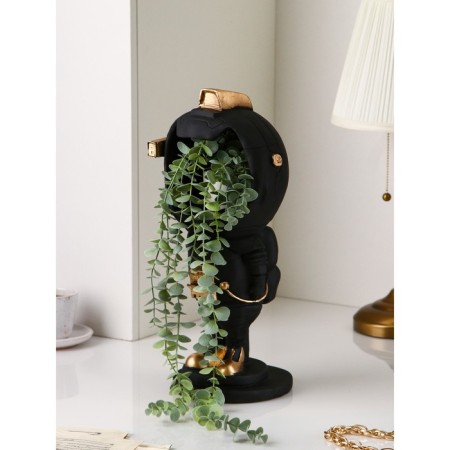 Stand for the little things "Astronaut", polystone, 44 cm, black matte color-1