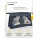 Cosmetic bag with a net, 27x8x16 cm, dark blue