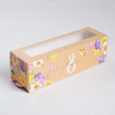 Box for Makarun, confectionery packaging, “March 8” 18 x 5.5 x 5.5 cm