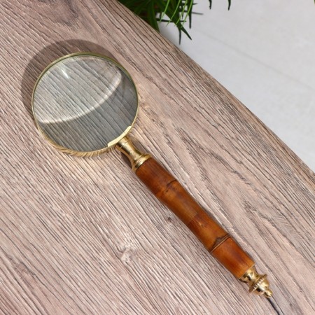 Lupa souvenir "en" wood, brass 22 cm-3
