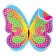 Diamond mosaic-sticker on a sticker for children "Butterfly", 10 x 10 cm