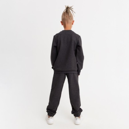 Kit for children (sweatshirt, trousers) minku: casual collection color Anthracite, height 128-2