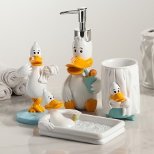 A set of accessories for the bathroom 