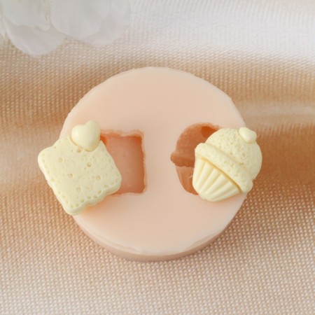 Silicone Mold "cookies - cake" 1.6x1.7x0.7 cm; 1.9x1.5x0.7 cm