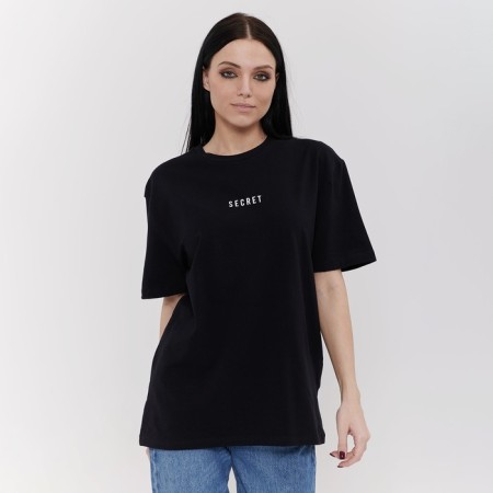 Female T-shirt, black color, ONE SIZE (42-46)-4