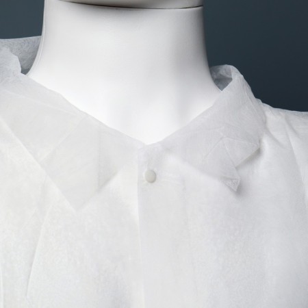 Medical robe on buttons, without cuffs- 20 g/m2, size: xxl, 110x140 cm, white-1