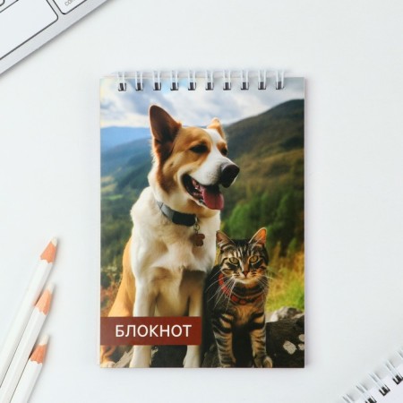 Mix of A6 notebooks, 40 liters on the crest, soft cover "Animals"-1