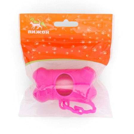 Container-button with cleaning bags (roll 15 bags 29x21 cm), pink-4