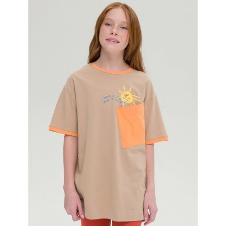 T -shirt for girls, height 146 cm, sandy color