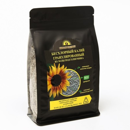 Silent potassium from the ash of the sunflower, granules, 1 kg