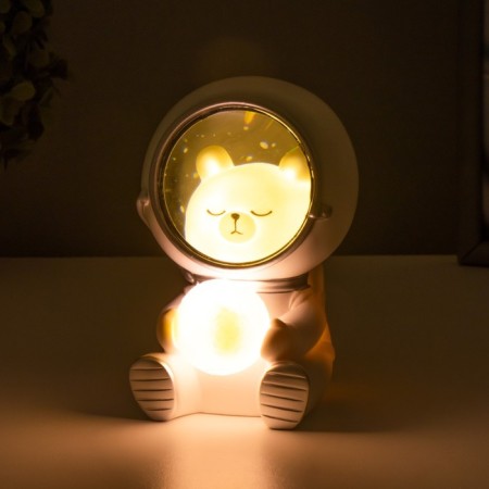 The nightlight "Bear in Cosmos" LED 4000K batteries LR44 white 8.5x9.9x13.5 cm Risalux-2