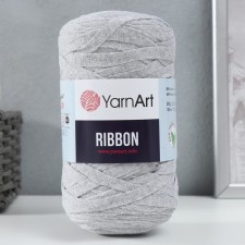 Пряжа "Ribbon" 40% полиэстер, 60% хлопок 125м/250гр (756 серебристый)