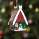 Christmas tree toy "House with a snowman", from batteries, a glow of warm white