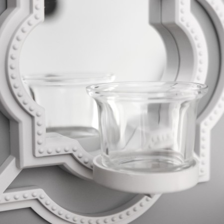 Climber Wall glass for 1 candle "Reflection" set 2 pcs D-4 cm white 8x20x20.5 cm-2
