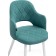Stool on a metal frame Gutride metal/velor, white/green 51x56x82 cm