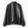 Bombber (jacket) Women's minku: Eco leather Black color, river 48