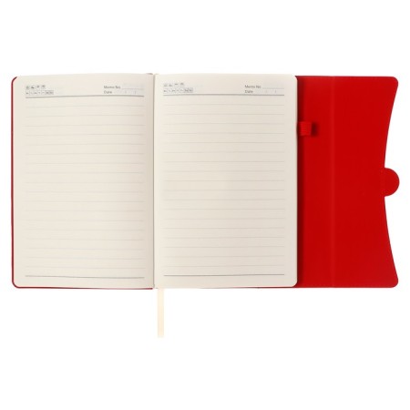 Organizer on the rings A6+, 80 sheets, leatherette, with a valve, a line, with a handle, in a gift box, red-5