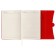 Organizer on the rings A6+, 80 sheets, leatherette, with a valve, a line, with a handle, in a gift box, red