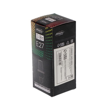 LED lamp strob, transparent, E27, 4LED, 3 W, 220 V, green glow-5