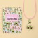 Earrings Clips and pendant "Avokadnoy", 8 x 9 cm