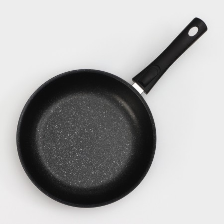 Pan, d = 26 cm, removable handle, anti -stick coating, dark marble color-1